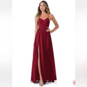 Azazie Burgundy Bridesmaid Dress Size A2 Style Cora
